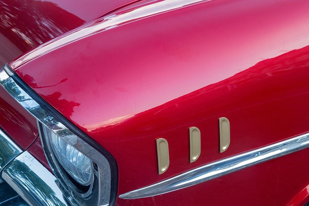 Detail of red 57 Chevrolet Bel Air in Habana-Havana-Cuba